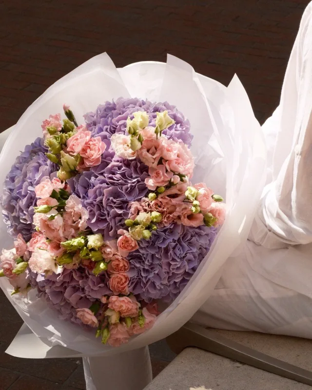 Mix of pink and purple flowers